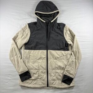 The North Face Hooded Jacket Womens M Tan Grey NF0A3ME1 Quilted Insulated